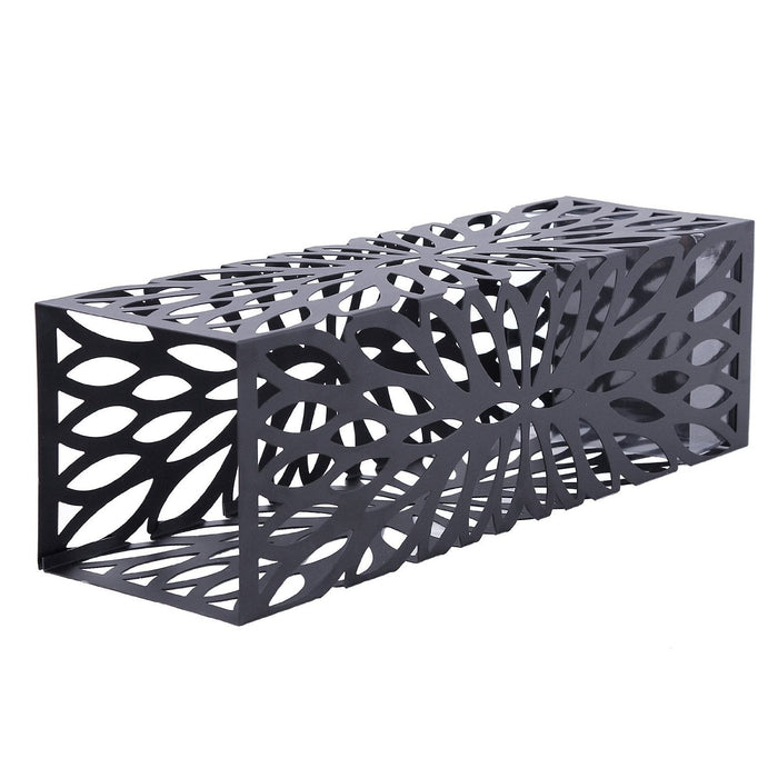 Portaombrelli quadrato in metallo con vassoio e gancio 49 cm nero 3512026