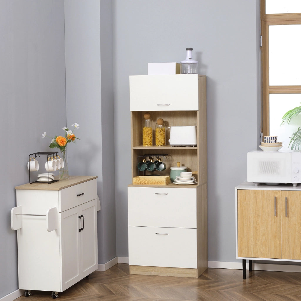 Mobile cucina contenitore ¨C Xylo ¨C 2 cassetti 1 anta bianco MDF 60x38x168 cm