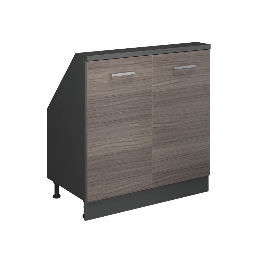 Mobile cucina sottotetto R-Line Grigio nobile/Antracite 80 cm con 2 porte Vicco