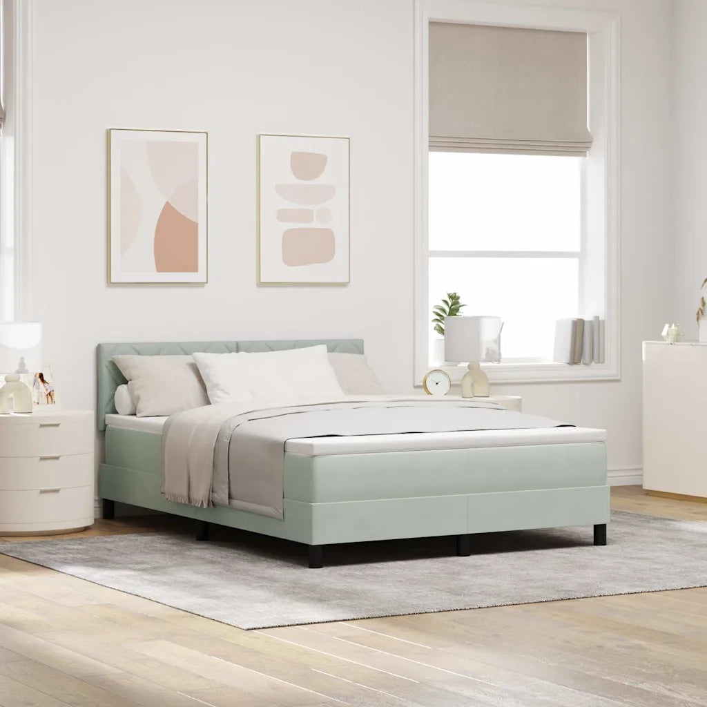 Letto a molle con materasso Grigio chiaro 160 x 200 cm Velluto 3339248