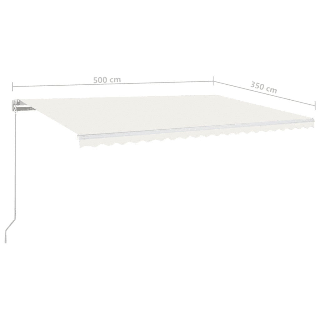 Tenda da Sole Retrattile Manuale 500x350 cm Crema 3069017
