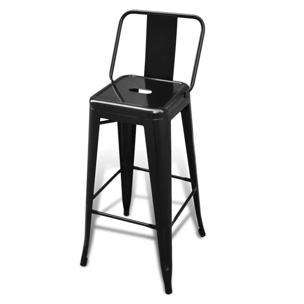 Sgabelli da Bar 4 pz Neri in Acciaio cod mxl 56001