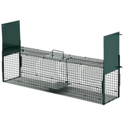 Trappola per animali 100x25x28 cm ¨C zephmum ¨C verde metallo 2 ingressi