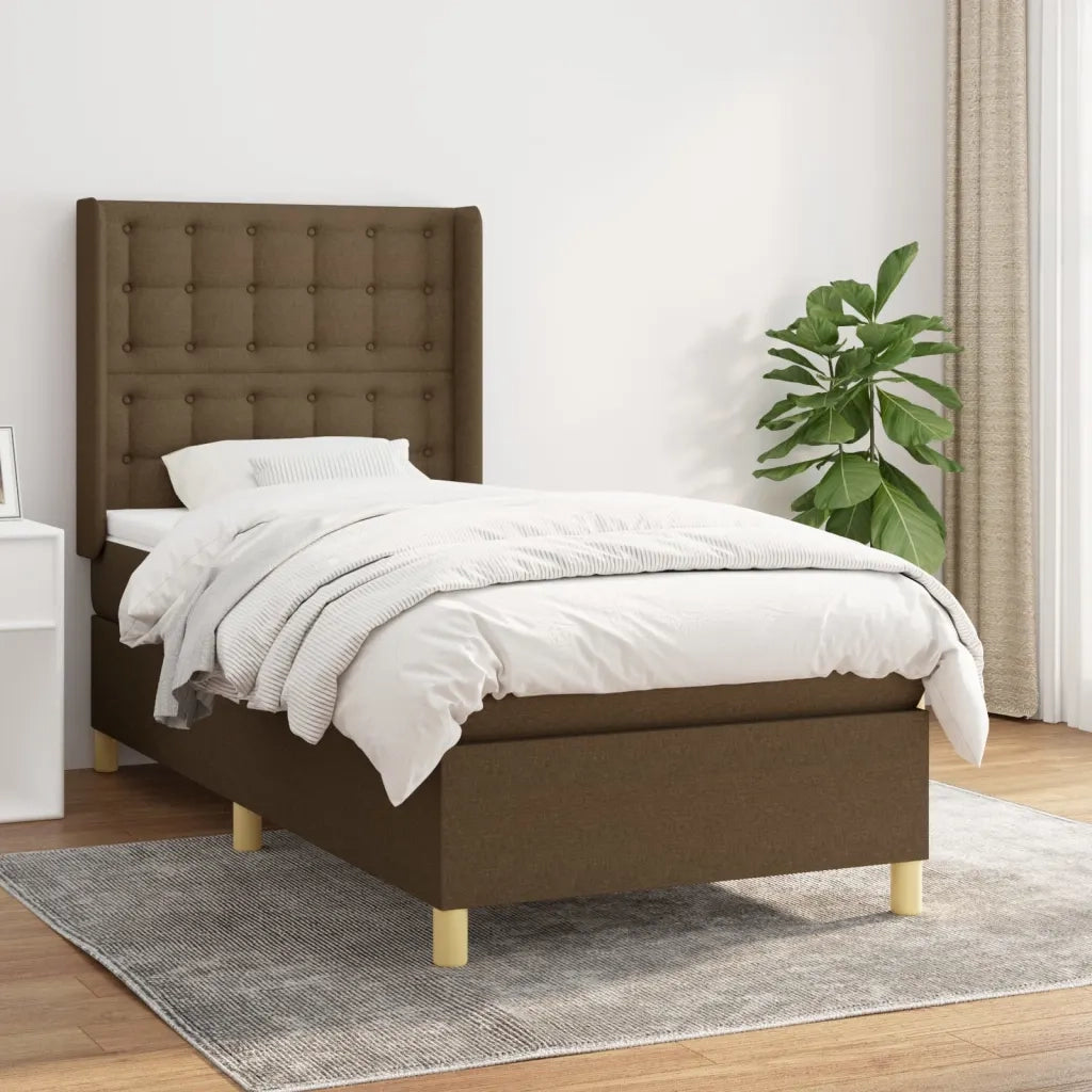 Giroletto a Molle con Materasso Marrone Scuro 80x200 cm Tessuto cod mxl 57905