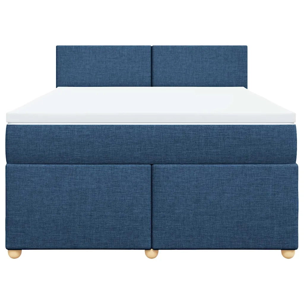 Giroletto a Molle con Materasso Blu 140x190 cm in Tessuto