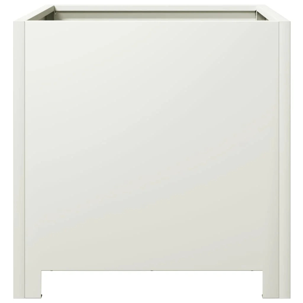 Fioriera rialzata per piante fiori giardino terrazze set da 2 40 x 40 x 40 cm acciaio bianco 02_0038950