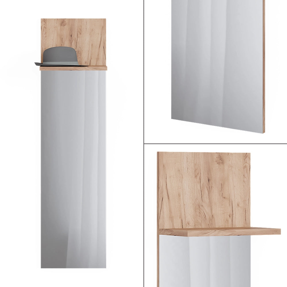 Vicco Appendiabiti da parete Quercia dorata 36 x 135 cm con specchio