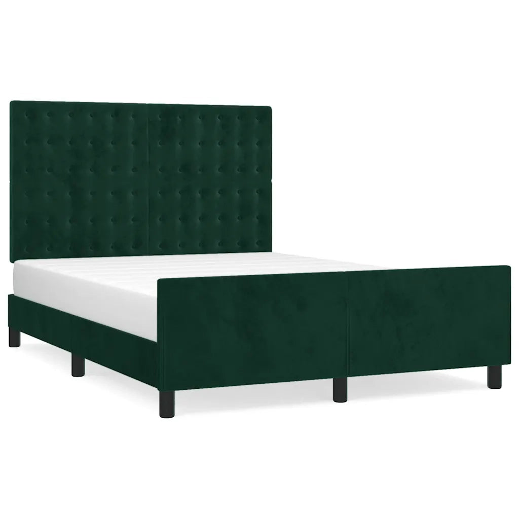 Giroletto senza Materasso Verde Scuro 140x190 cm in Velluto