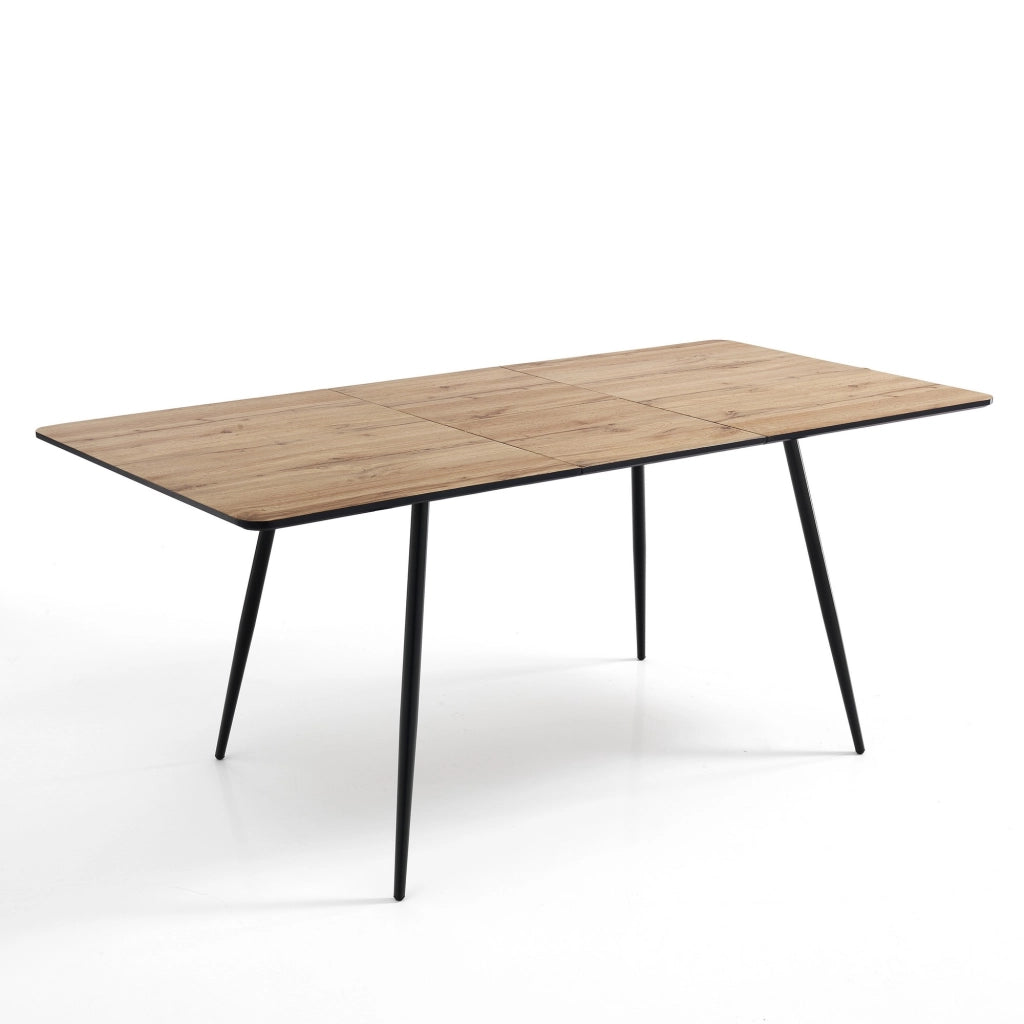 Tavolo allungabile effetto legno finitura rovere cm. H.76xP.80xL.120