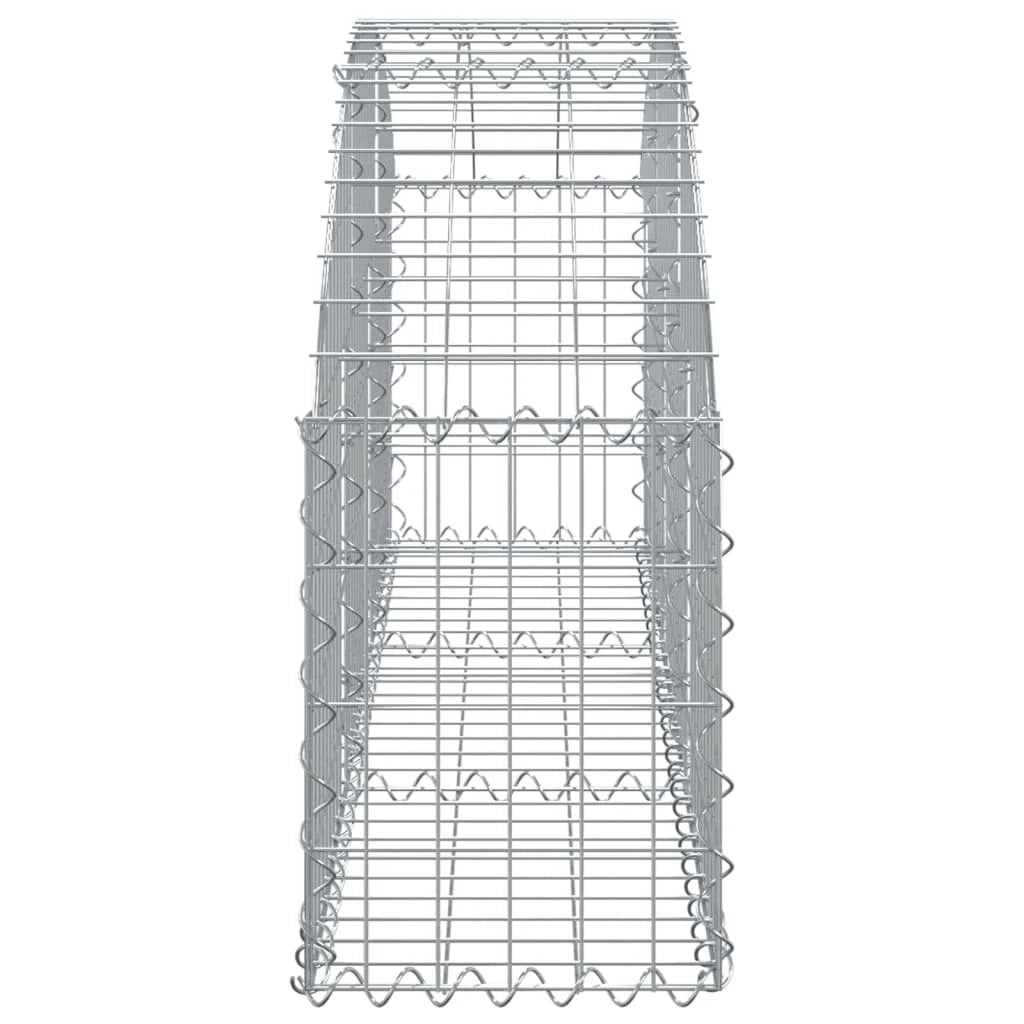 Cesto gabbione recinzione a gabbia muro di contenimento ad arco 150 x 30 x 40/60 cm ferro zincato argento 02_0039977