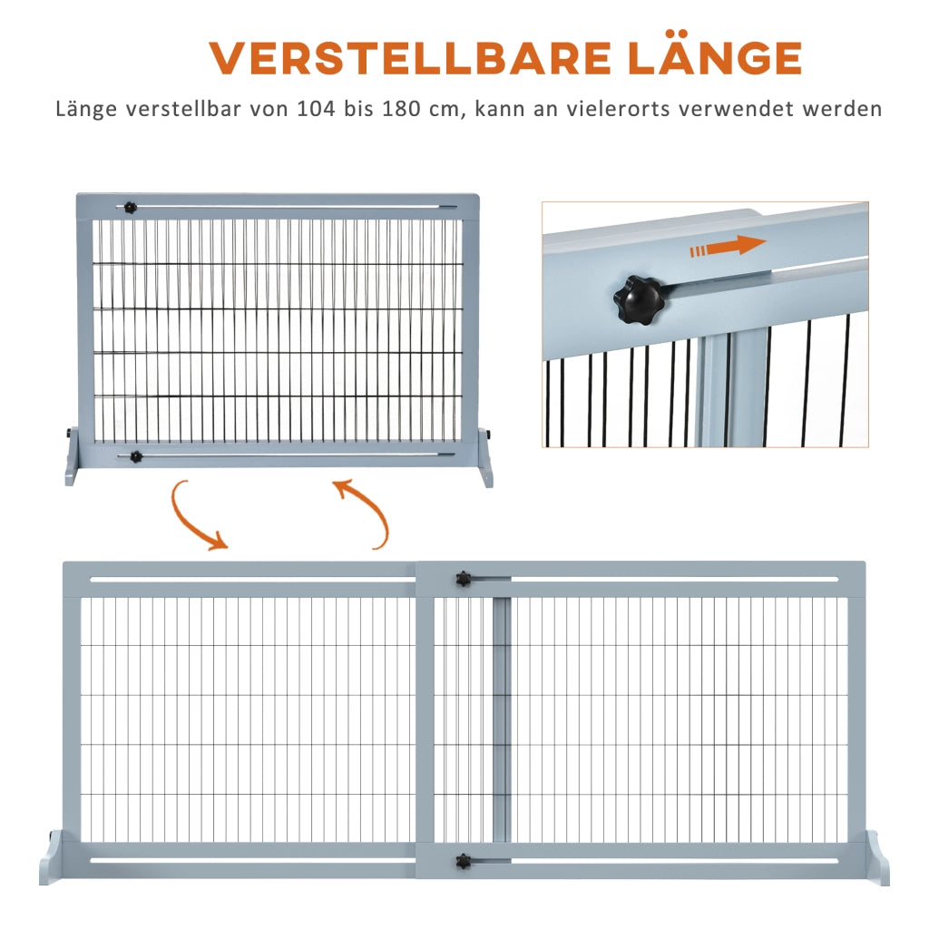 Cancello per scale per cani ¨C zephmum ¨C Grigio Blu + Nero 180 cm