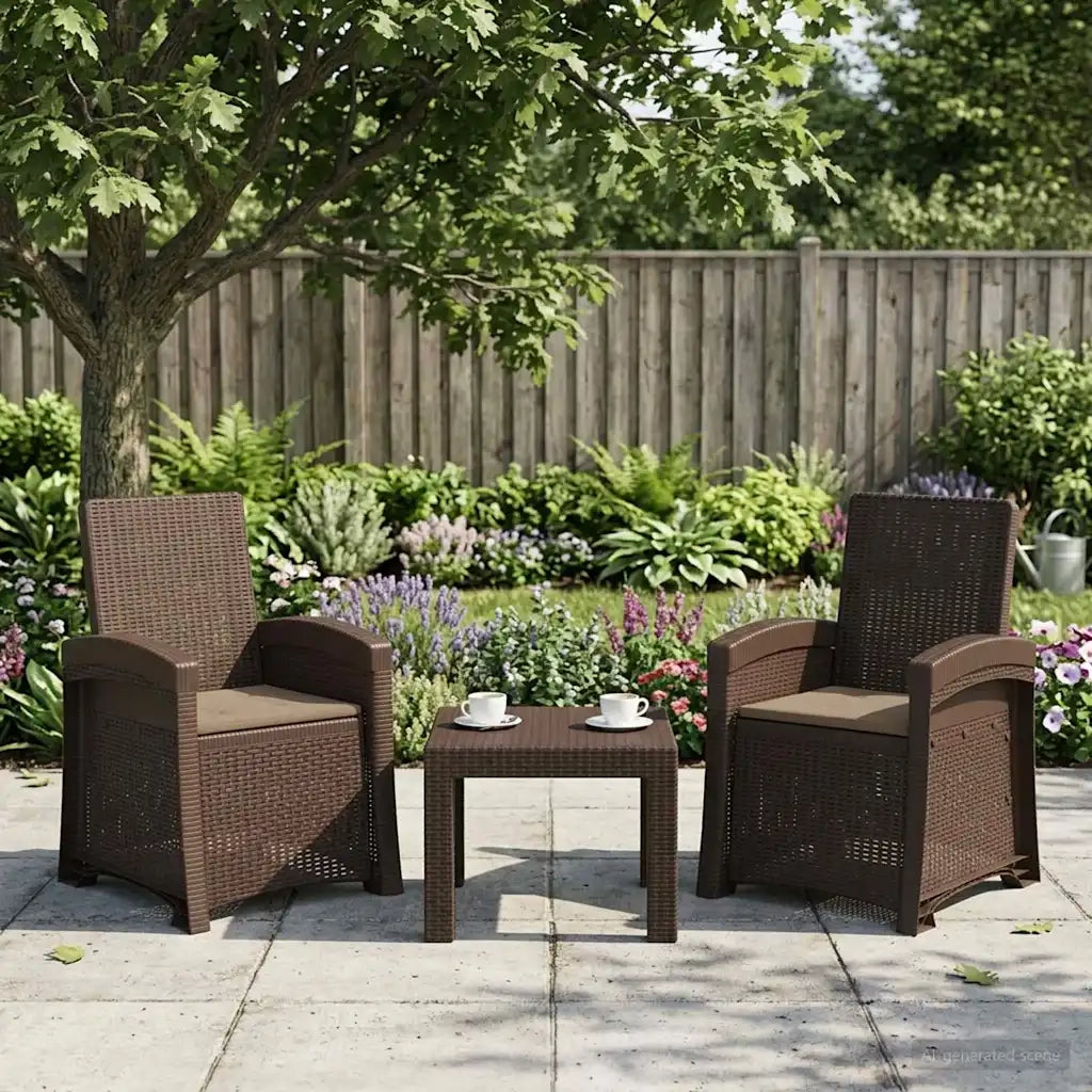 Sedia da giardino reclinabile effetto rattan 2 pcs 8012022