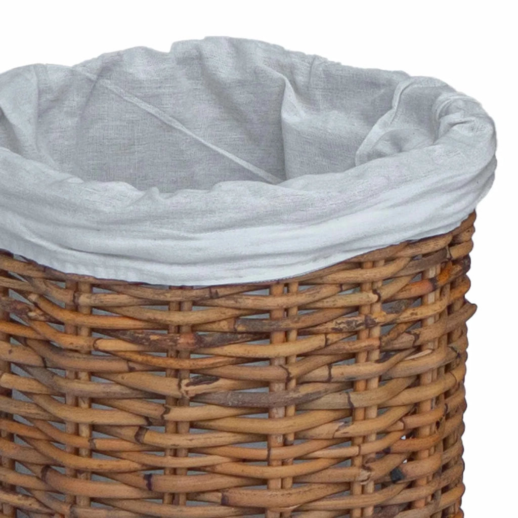 Cesto per Lavanderia 2 pcs Marrone Rattan Kubu