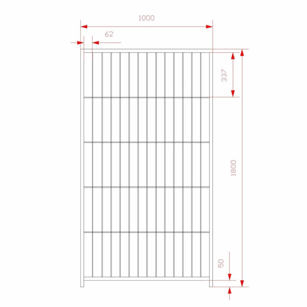 Box per cani in rete predisposto alla copertura zincato a caldo da 300x200x altezza 180 cm