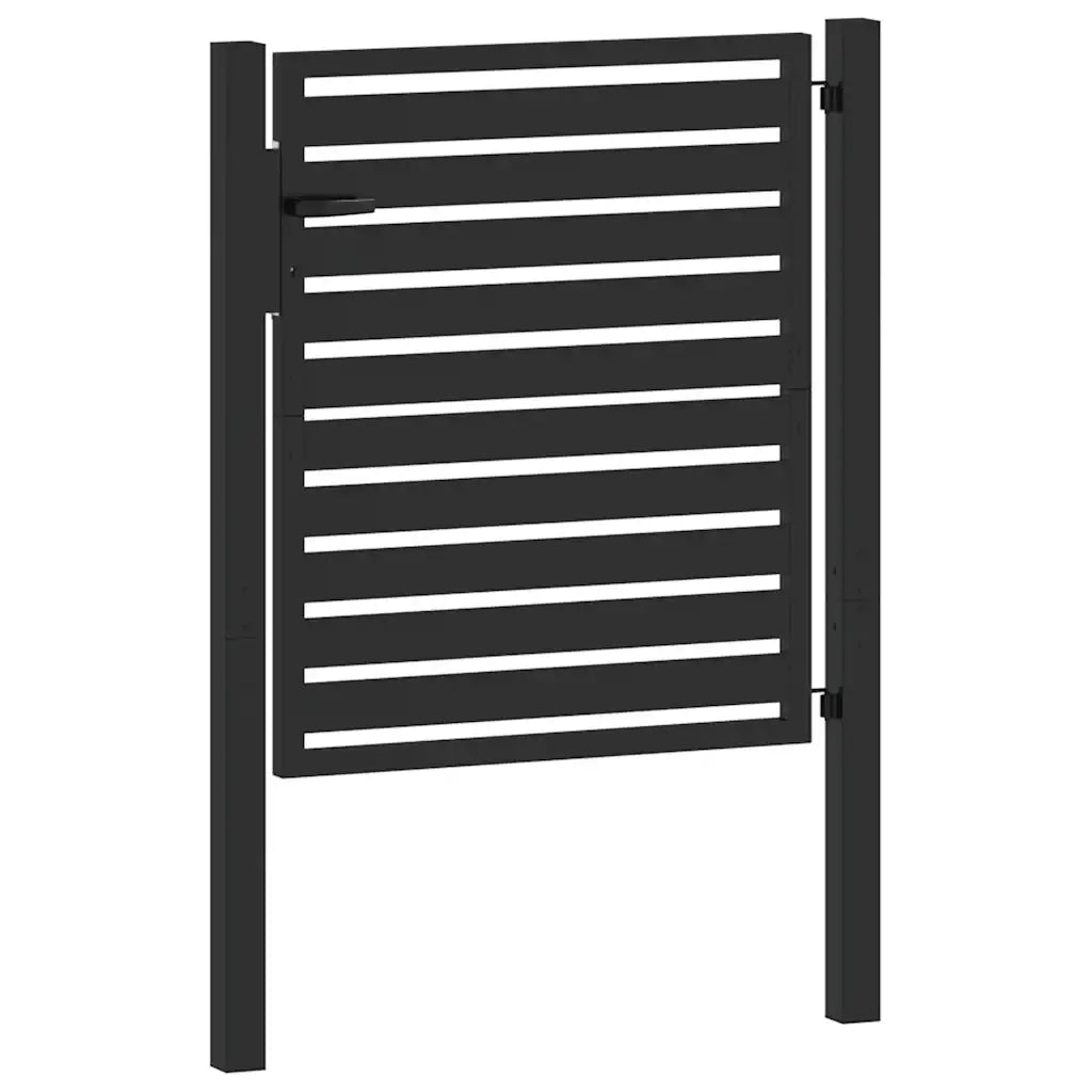 vidaXL Cancello da Giardino con Serratura Nero 100x100 cm in Alluminio