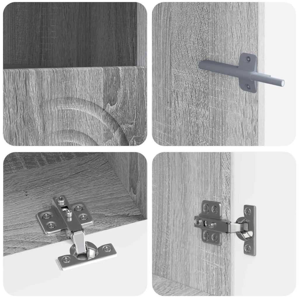 Mobile TV LED a 3 pezzi Sonoma grigio Legno ingegnerizzato 3416505