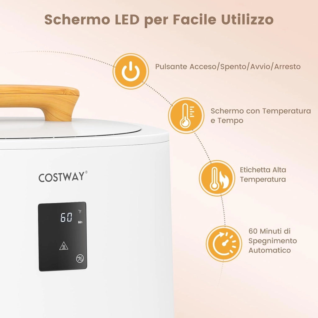 COSTWAY Scalda Asciugamani per Bagno, Scalda Coperta Grande 18 L con Display LED & Spegnimento Automatico, Secchio Portatile per Asciugamani Caldi per 2 Asciugamani, Accappatoi e Coperte (Bianco)
