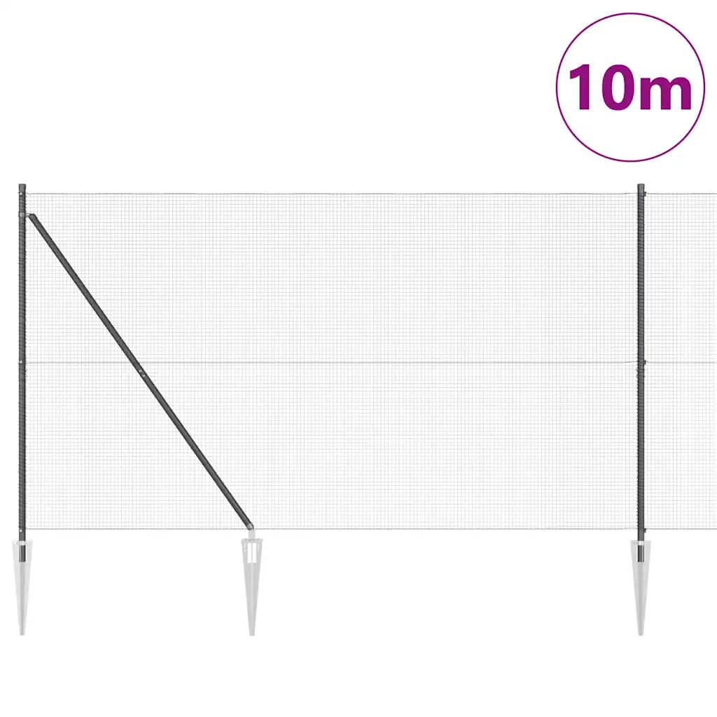Palo della recinzione Grigio 10 x 1,6 m (rete 16 x 16 mm)