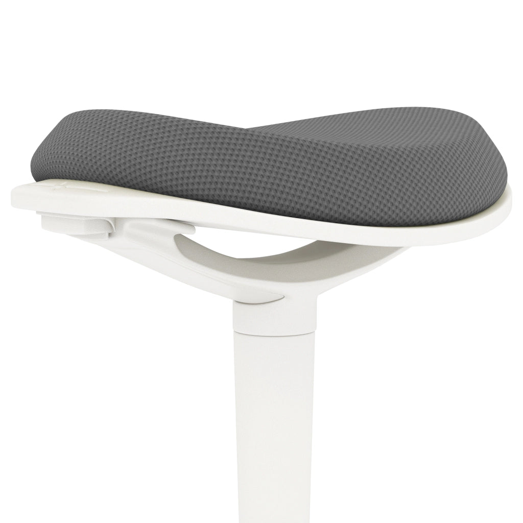 Sgabello da ufficio ergonomico regolabile in altezza con seduta mobile e rete mesh grigio