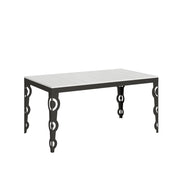 Tavolo allungabile 90x160/264 cm Karamay Evolution Bianco Frassino telaio Antracite