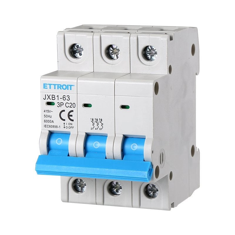 Interruttore Magnetotermico Automatico 3P 20A 6000A 220V 380V Salvavita Stotz Occupa 3 Moduli DIN
