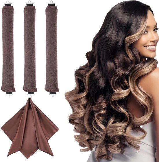 Styling senza calore, onde notturne, bastoncini di ricrescita quadrati, riciclabile - Fascia capelluta ricrescitrice per dormire.