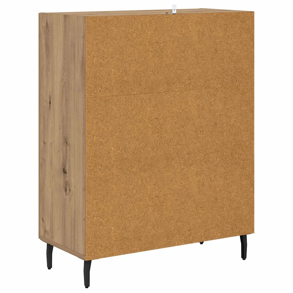 Credenza | Madia | Buffet da pranzo | Armadio da pranzo Rovere artigianale 69,5 x 34 x 90 cm Legno multistrato