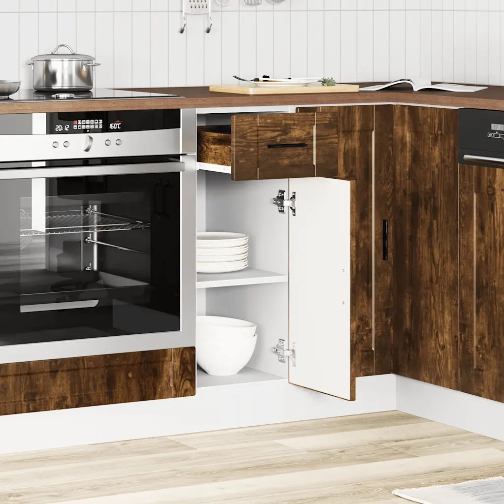 Base da Cucina Porto Rovere Fumo in Legno Multistrato 853942
