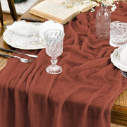 Tessuto di cotone in terracotta per decorazione di tavola, 80x300 cm, decorazione da tavola lavabile per festa, compleanno, San Valentino, baby shower
