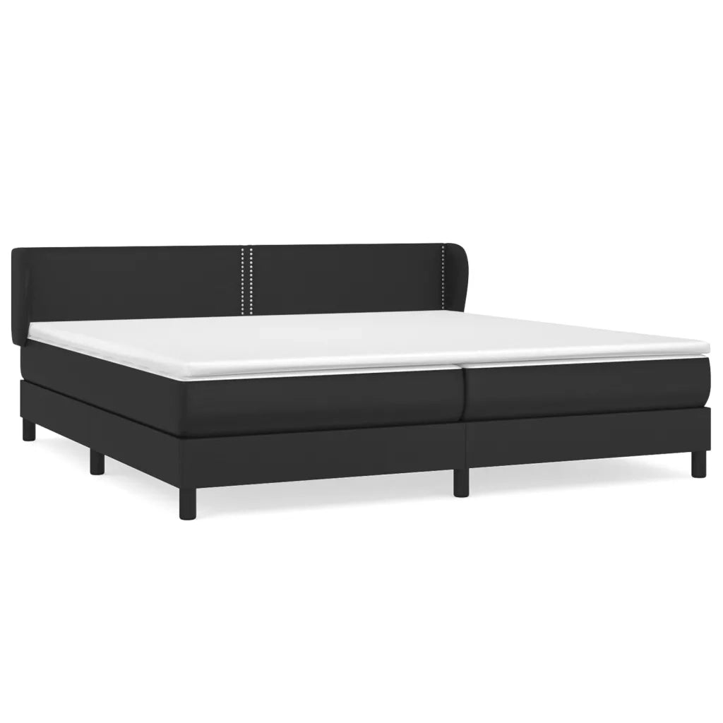 Giroletto a Molle con Materasso Nero 200x200 cm in Similpelle cod mxl 58355