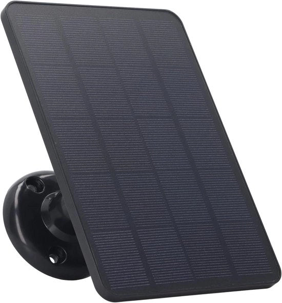 Pannello Solare Autonomo 4W 5V per Camera di Sorveglianza - Continuità di Alimentazione - Batteria Ricaricabile - Nero