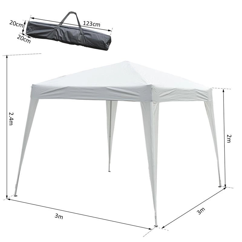 GAZEBO POP-UP IMPERMEABILE BIANCO 3 X 3 M