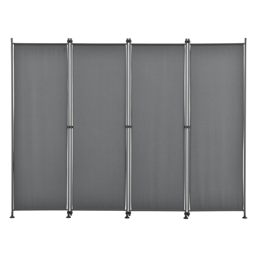 Paravento Modica a 4 Pannelli Parete Divisorio con Struttura Pieghevole (AxL) 170x215 cm - Grigio Medio pro.tec