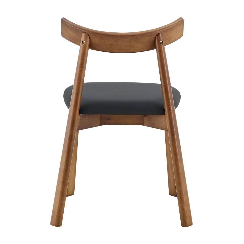 Set 2 sedie da pranzo scandinave in legno con seduta imbottita, nero