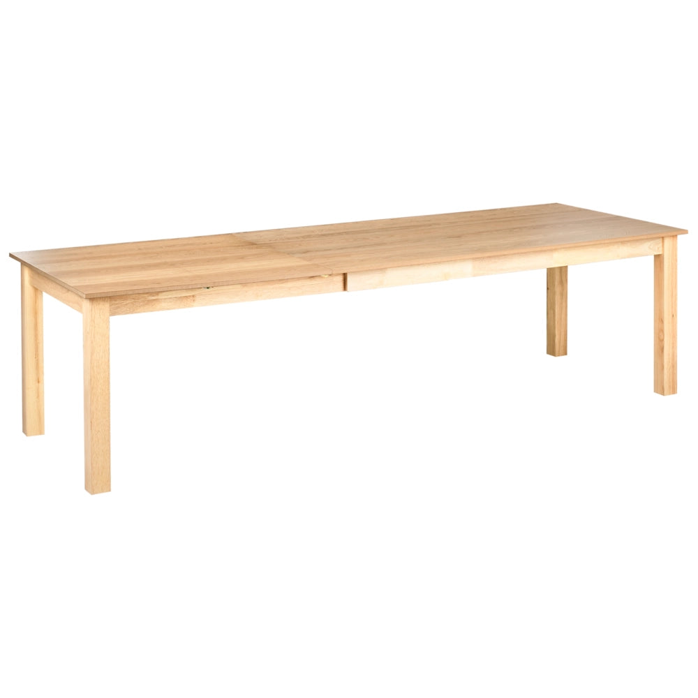 Tavolo da Conferenza Allungabile in MDF  Impiallacciatura Effetto Frassino Chiaro Gambe in Legno di Hevea Piano Rettangolare 180 280 x 100 cm