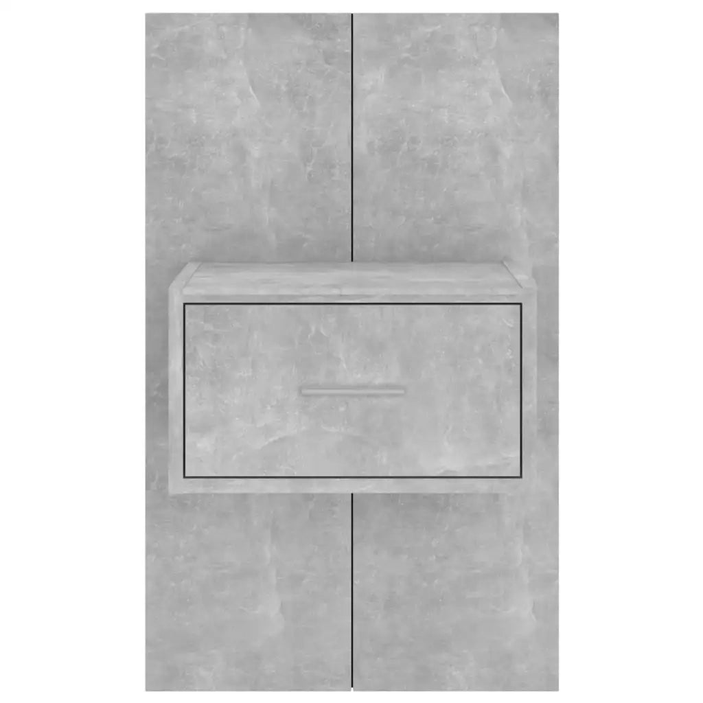 Set di 2 Comodini | Armadio da Notte | Mobiletto da notte a Muro Grigio Cemento