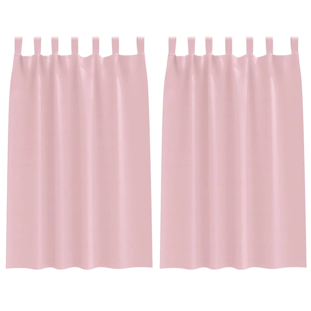 vidaXL Tende con tende 2 pcs Rosa Baby Poliestere