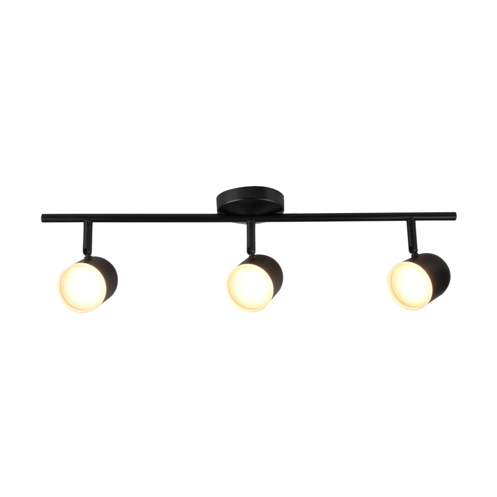 Lampada parete-soffitto LED 3 luci nera 3000K Polux