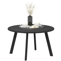 Tavolino da Giardino Rotondo in stile Industriale con Piedini Antiscivolo, in Metallo, Ø70x42 cm, Nero