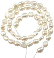 Parelli Acquatici 35-40 Pezzi - Perle Naturale - Forma Ovale 6-7 mm - Perle Artificiale - Colore Conchiglia - Per Armband/Simili Gioielli - Perle per Collana
