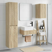 Set di mobili per il bagno 3 pz Rovere Sonoma 3406055