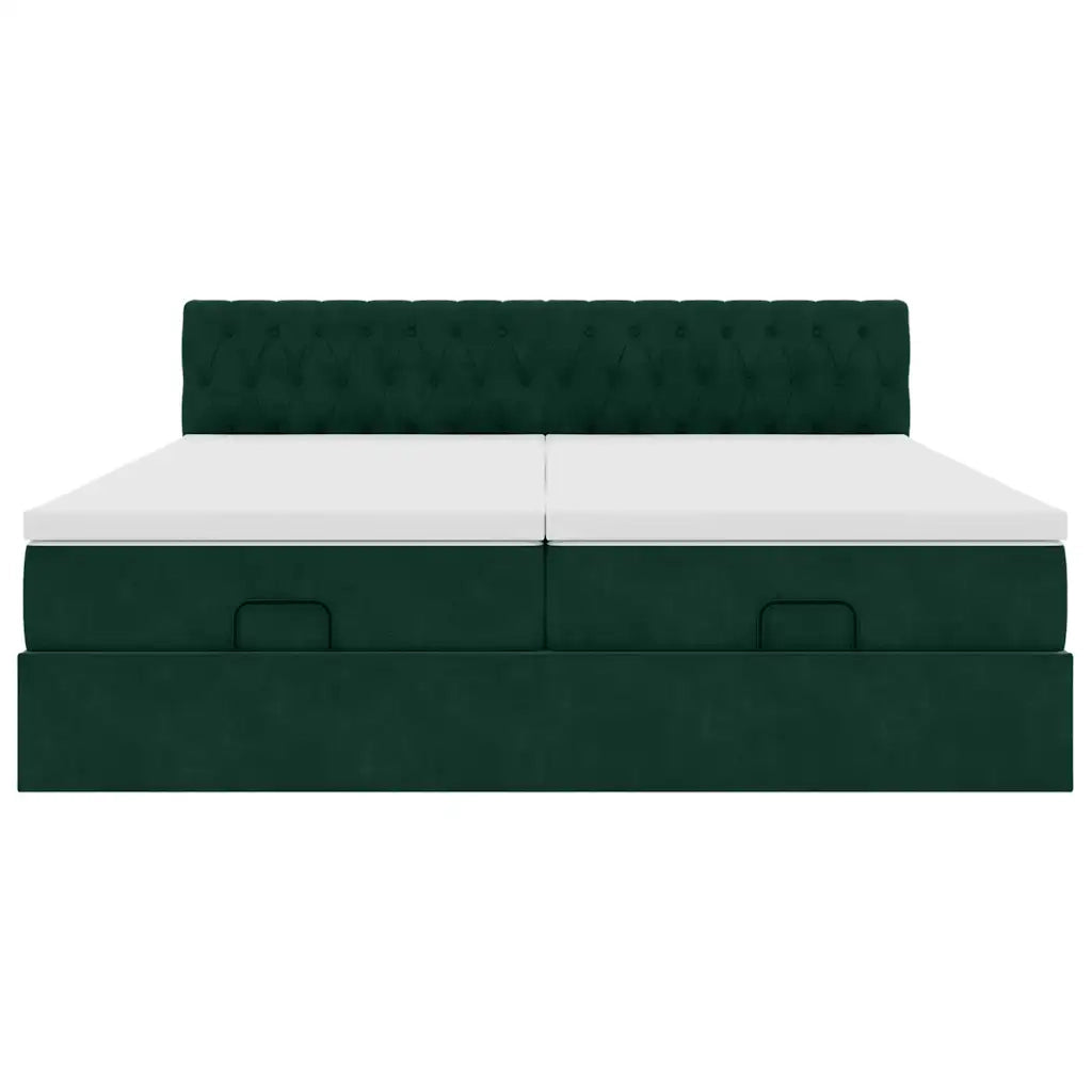 Struttura Letto Pouf con Materassi 160x200 cm Velluto