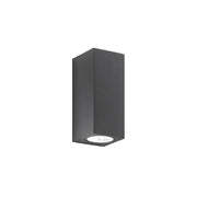 Applique Da Esterno Moderna Monolite Alluminio Grigio Grafite 2 Luci Gx53