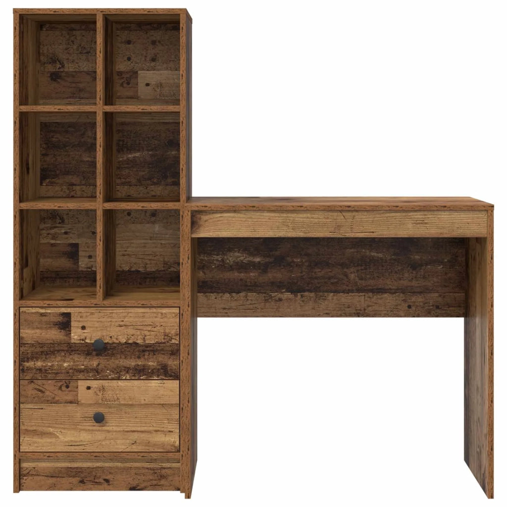 Scrivania con cassetto con lo scaffale 2 pcs Legno vecchio 3337319