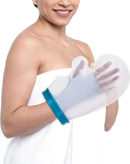 Manicure per doccia impermeabile - protezione per mano, polso, avambraccio e dito - taglia adulta (13 pollici) .