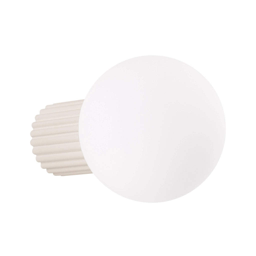 Applique moderna beige rigata sfera vetro IP44 G9 Pure Lume
