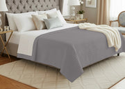 Quilt Trapuntino Piumino Estivo 100gr/mq Raso Cotone Tinta Unita Matrimoniale - Matrimoniale - Silver