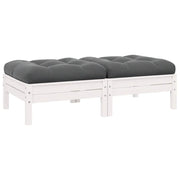 Divano da Giardino a 2 Posti con Cuscini-Sofa da Giardino-Divano da esterno Bianco Legno di Pino 546694