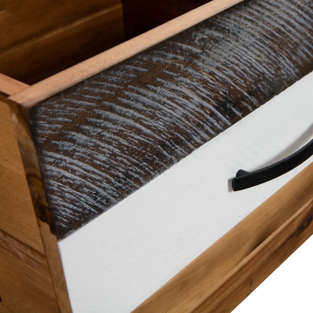 Tavolino da Salotto in Legno Massello d'Acacia 90x50x37,5 cm 246043