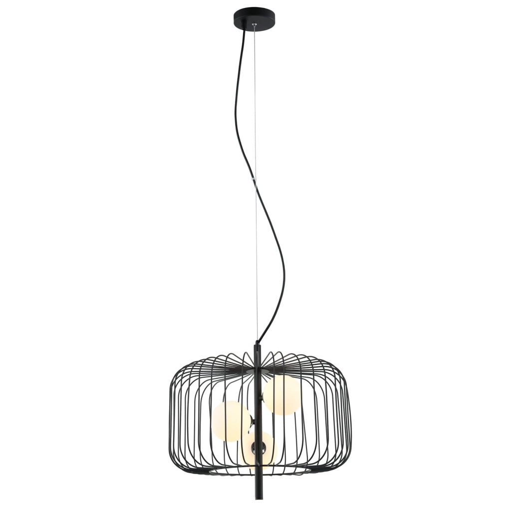 Lampadario Italux Daren moderno nero vetro 3 luci G9